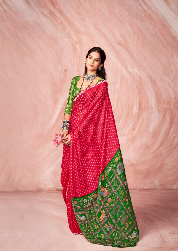 Stavan Tarang Fancy Wear Printed Silk DesignerSaree Collection